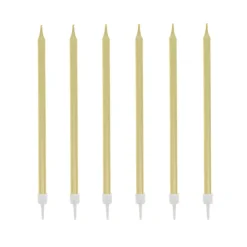 12 bougies dorées hautes 13 cm-Cerf Dellier New