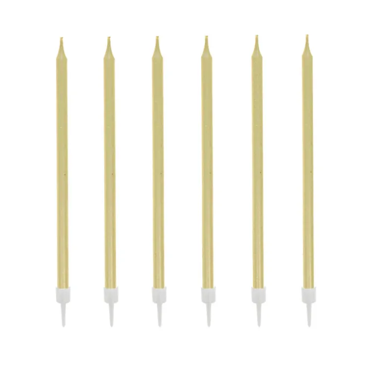 12 bougies dorées hautes 13 cm-Cerf Dellier New