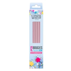 12 bougies roses hautes 13 cm-Cerf Dellier Sale