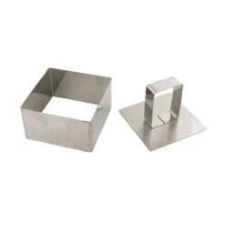 4 carrés à pâtisserie + poussoir H 4 cm-Cerf Dellier Best