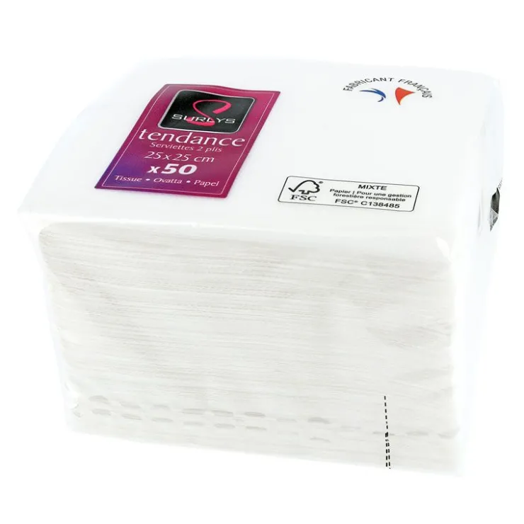 50 Serviettes de table blanches-Cerf Dellier Best