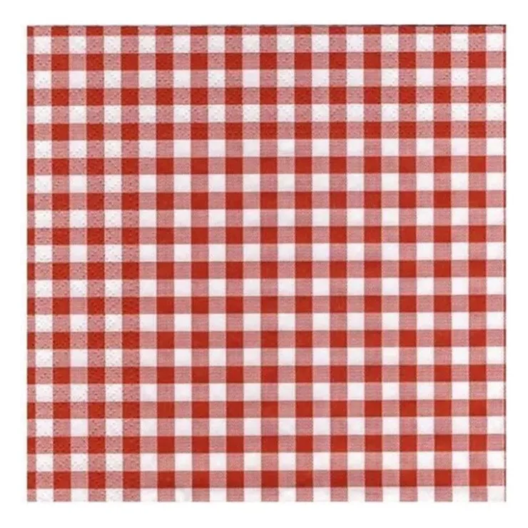 50 Serviettes de table vichy rouge-Cerf Dellier Hot
