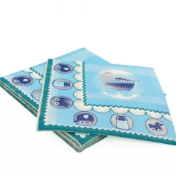 20 Serviettes en papier baptème bleu Patisdecor-Cerf Dellier Online