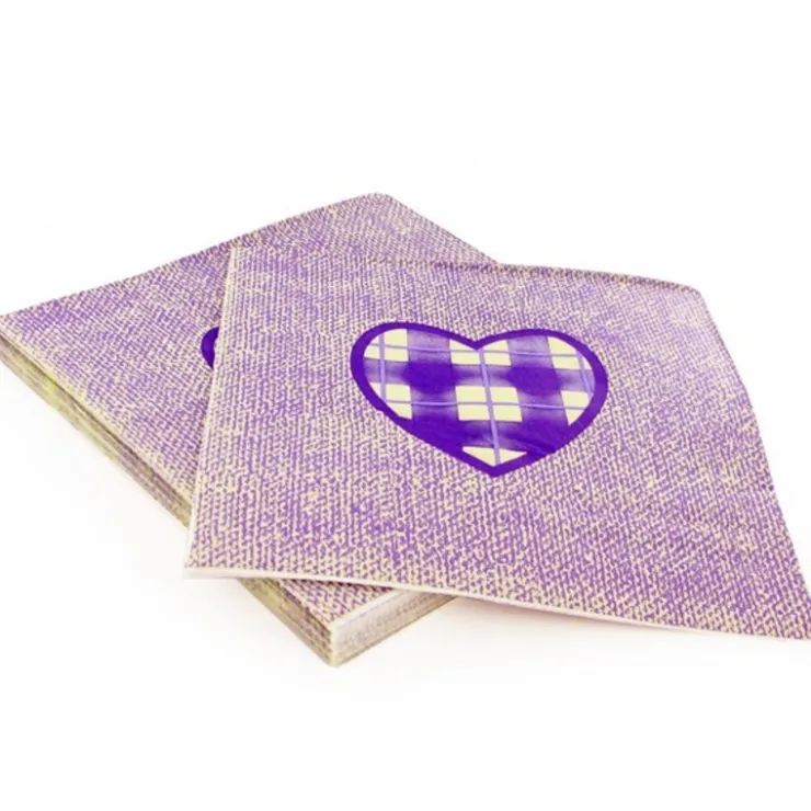 20 Serviettes en papier coeur violet Patisdecor-Cerf Dellier Clearance