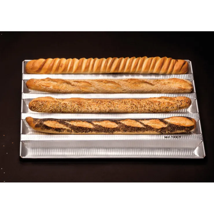 Alu-Gaufer plaques à pain 750 x 430 6 baguettes-Cerf Dellier Outlet