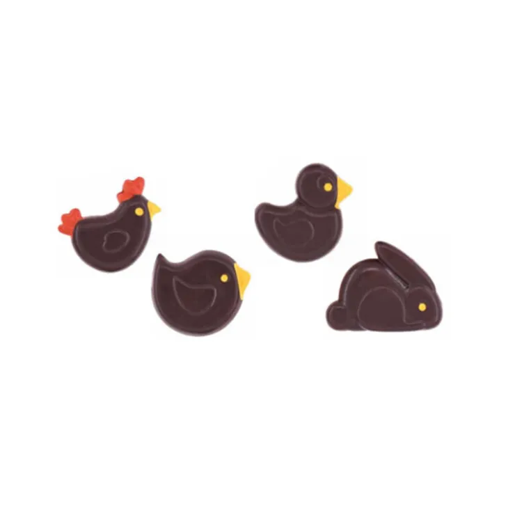 Animaux de Pâques assortis en chocolat noir (x48)-Cerf Dellier Hot