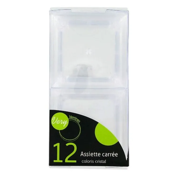 Assiette Carrée Cristal Very Verrines (x12)-Cerf Dellier Hot