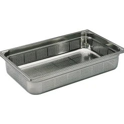Bac gastronorme perforé inox - sans anse - GN 1/2 profondeur 10 cm-Cerf Dellier Sale