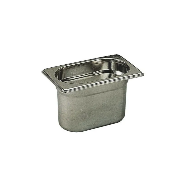 Bac gastronorme plein inox - sans anse - GN 1/9 profondeur 6,5 cm-Cerf Dellier Hot