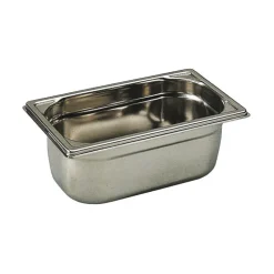 Bac gastronorme plein inox - sans anse - GN 1/4 profondeur 20 cm-Cerf Dellier Online
