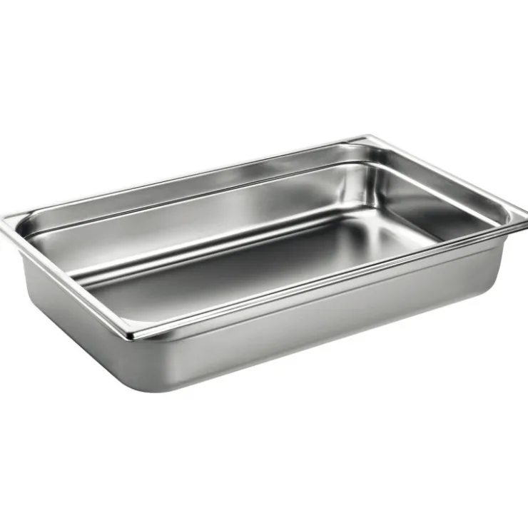 Bac gastronorme plein inox - sans anse - GN 1/1 profondeur 20 cm-Cerf Dellier New