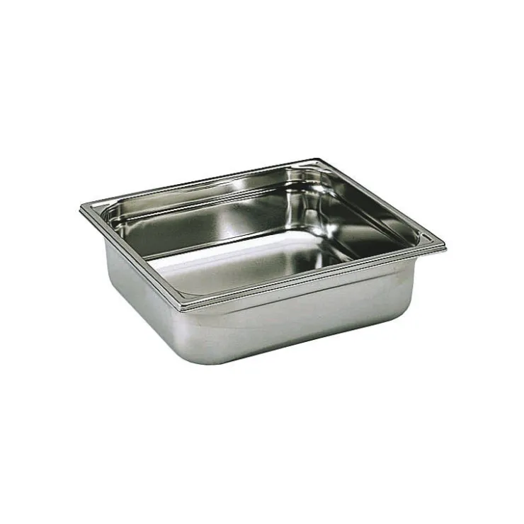 Bac gastronorme plein inox - sans anse - GN 2/3 profondeur 6,5 cm-Cerf Dellier Hot