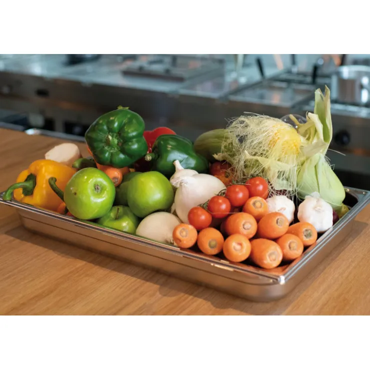 Bac gastronorme plein inox - sans anse - GN 1/1 profondeur 4 cm-Cerf Dellier Sale