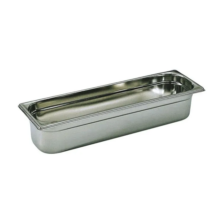 Bac gastronorme plein inox - sans anse - GN 2/4 profondeur 4 cm-Cerf Dellier Outlet