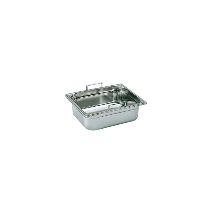 Bac gastronorme plein inox - avec anses escamotables - GN 1/2 profondeur 15 cm-Cerf Dellier Outlet