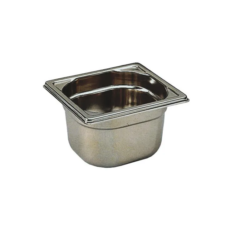 Bac gastronorme plein inox - sans anse - GN 1/6 profondeur 20 cm-Cerf Dellier Online