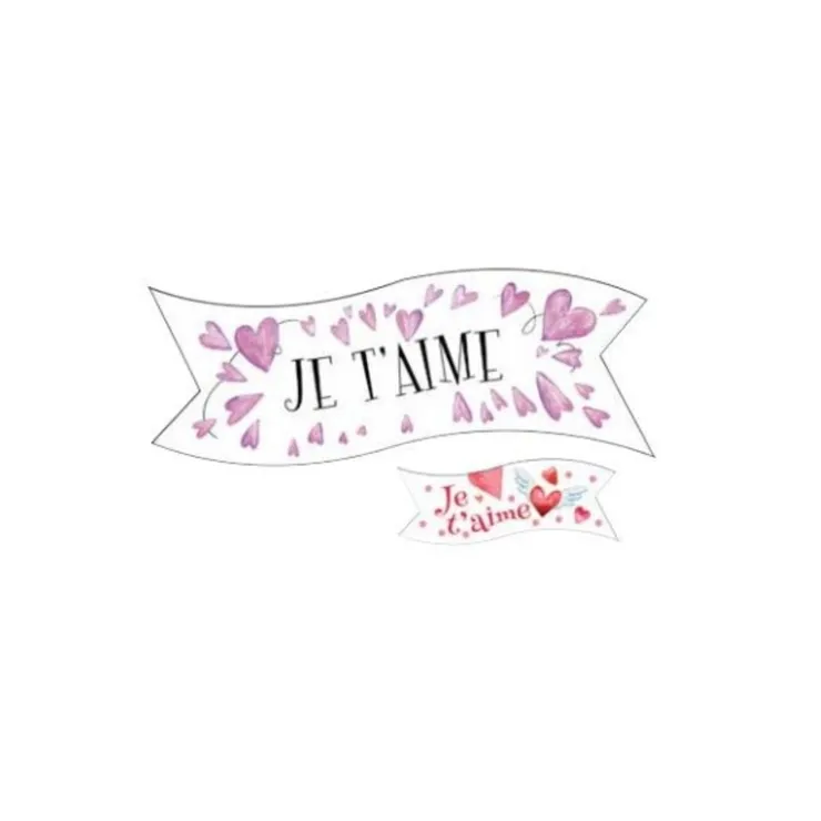 Banderoles azyme Je t'aime assorties (x24)-Cerf Dellier Online