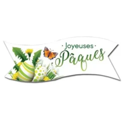 Banderoles azyme vertes Joyeuses Pâques (x24)-Cerf Dellier Hot