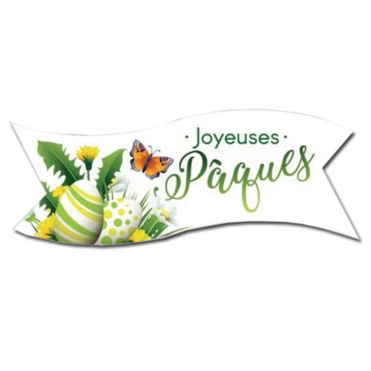 Banderoles azyme vertes Joyeuses Pâques (x24)-Cerf Dellier Hot