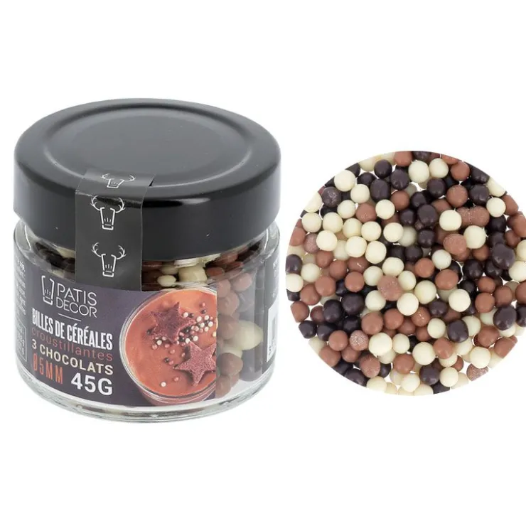 Billes de céréales 3 chocolats 45 g-Cerf Dellier Best
