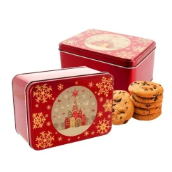 Boîte à biscuits de Noël en métal 20,1 x 13,1 x 9 cm-Cerf Dellier Discount