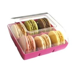 Boîte 6 macarons fuchsia-Cerf Dellier Best