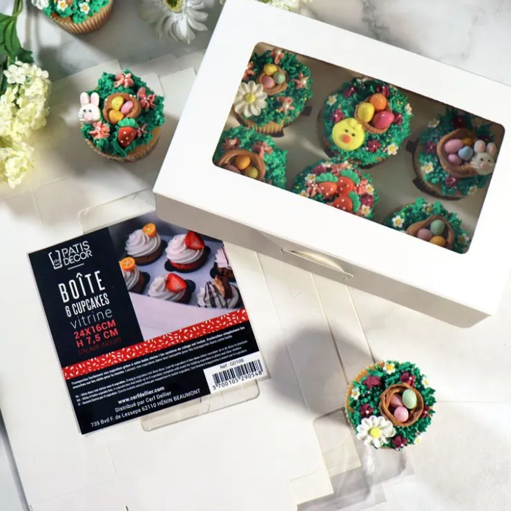 Boîte cupcakes blanche rectangulaire 24 x 16 x 7,5 cm-Cerf Dellier Best