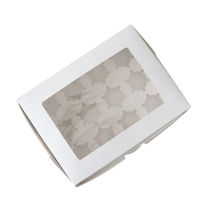 Boîte cupcakes blanche rectangulaire 24 x 16 x 7,5 cm-Cerf Dellier Best