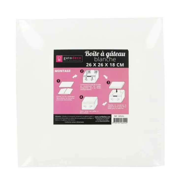 Boîte pâtissière 25,4 cm, hauteur 20 cm-Cerf Dellier Outlet