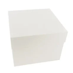 Boîte pâtissière blanche 41 x 41 x H 22 cm-Cerf Dellier Discount