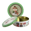 Boîte ronde à biscuits de Noël bonhomme de neige en métal - Ø 20,6 cm-Cerf Dellier Sale