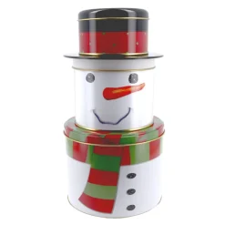 Boîtes à biscuits de Noël Set de 3 à empiler Bonhomme de neige-Cerf Dellier Hot