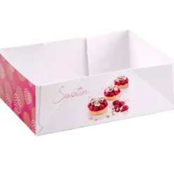 Boîtes petits-fours Pauline 20 x 13 cm Hauteur 6 cm (x 100)-Cerf Dellier
