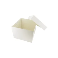 Boîtes pâtissières blanches 25x25 cm Hauteur 20 cm (x 10)-Cerf Dellier Discount