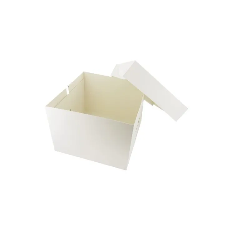 Boîtes pâtissières blanches 25x25 cm Hauteur 20 cm (x 10)-Cerf Dellier Discount