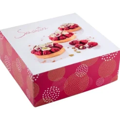 Boîtes pâtissières Pauline 29 x 29 cm Hauteur 8 cm (x 50)-Cerf Dellier Best
