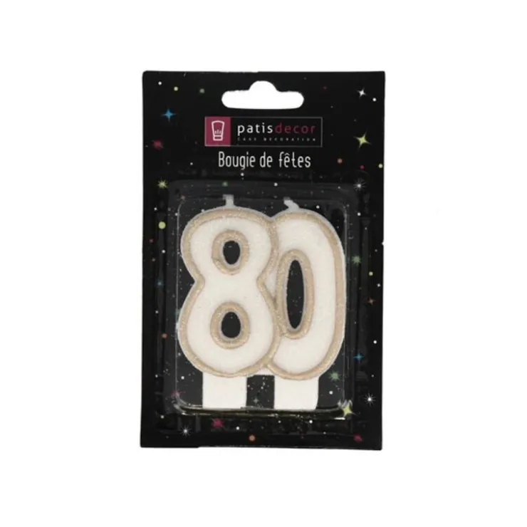 Bougie anniversaire 80 ans-Cerf Dellier Hot