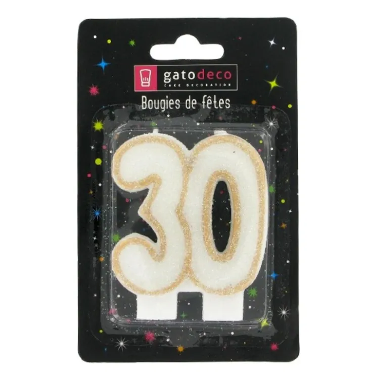 Bougie anniversaire 30 ans-Cerf Dellier Outlet