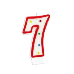 Bougie anniversaire chiffre Fiesta 7-Cerf Dellier Hot