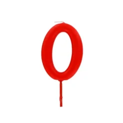 Bougie anniversaire chiffre 0 rouge-Cerf Dellier Outlet