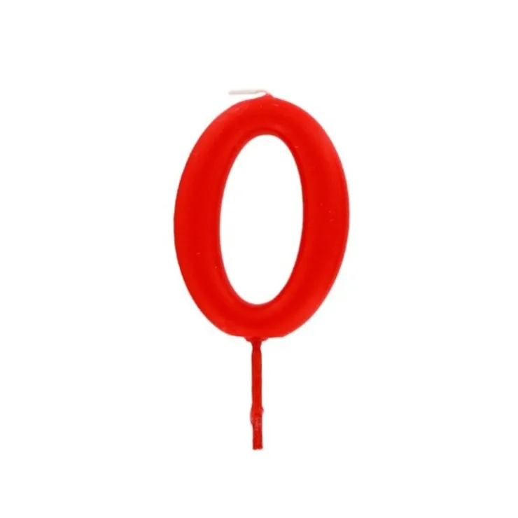 Bougie anniversaire chiffre 0 rouge-Cerf Dellier Outlet