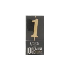 Bougie anniversaire dorée chiffre 1-Cerf Dellier Discount
