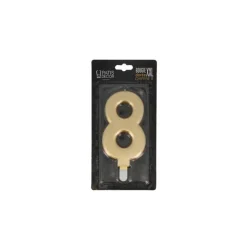 Bougie anniversaire dorée XXL chiffre 8-Cerf Dellier Discount