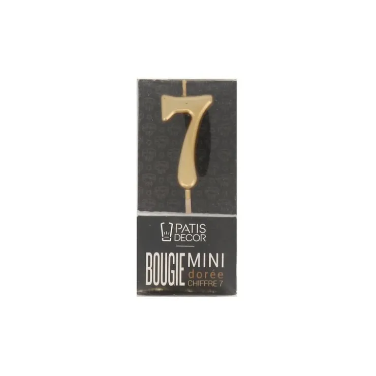 Bougie anniversaire dorée chiffre 7-Cerf Dellier Outlet