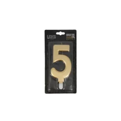 Bougie anniversaire dorée XXL chiffre 5-Cerf Dellier Discount