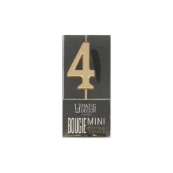 Bougie anniversaire dorée chiffre 4-Cerf Dellier Online