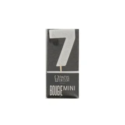 Bougie argentée pailletée chiffre 7-Cerf Dellier Outlet