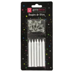 Bougie argentée (x 12)-Cerf Dellier Discount