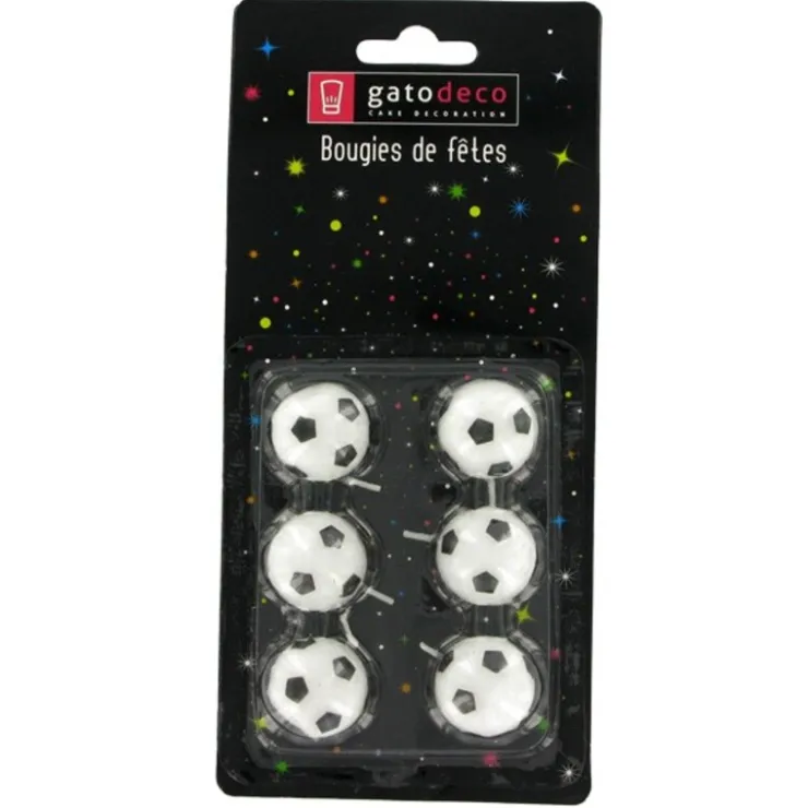 Bougie ballon de football (x 6)-Cerf Dellier Sale
