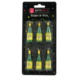 Bougie bouteille de champagne (x 6)-Cerf Dellier Best